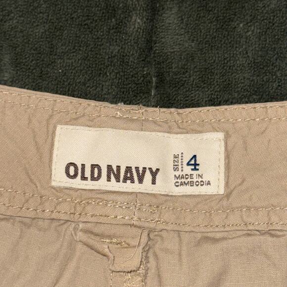 Old Navy Safari Hiking Cargo Shorts Women’s 4 Beige Drawstring 4.5 Inseam - Picture 4 of 7